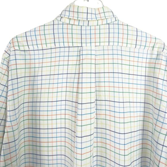 CHAPS Classic Fit Wrinkle Free Multicolor Plaid Button Down Collared Dress Shirt - Picture 6 of 7